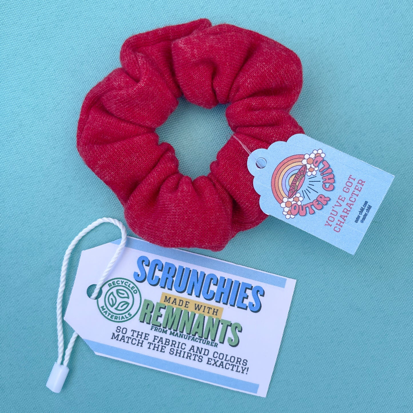 Red Fleece Scrunchie