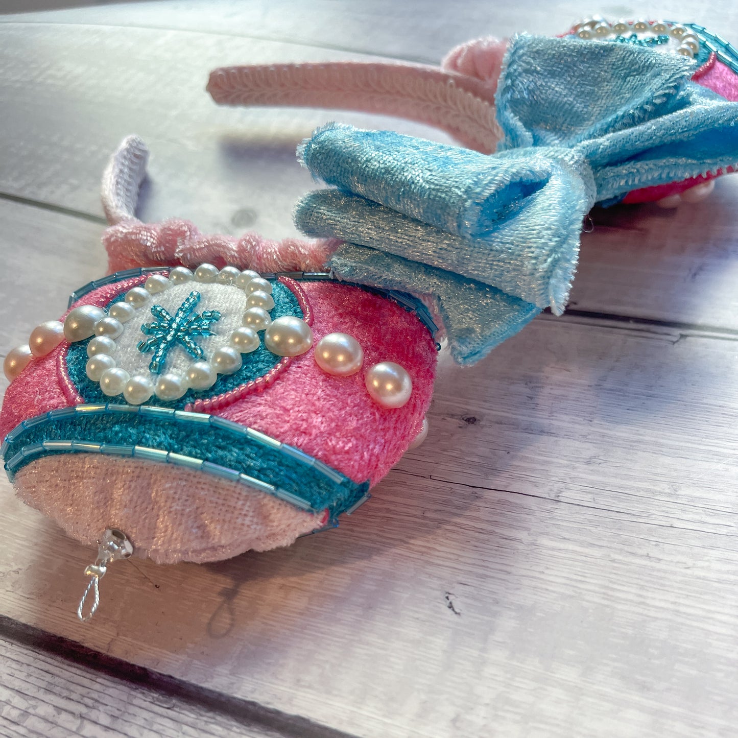 Hand Beaded Pastel Ornament Mouse Ear Headband