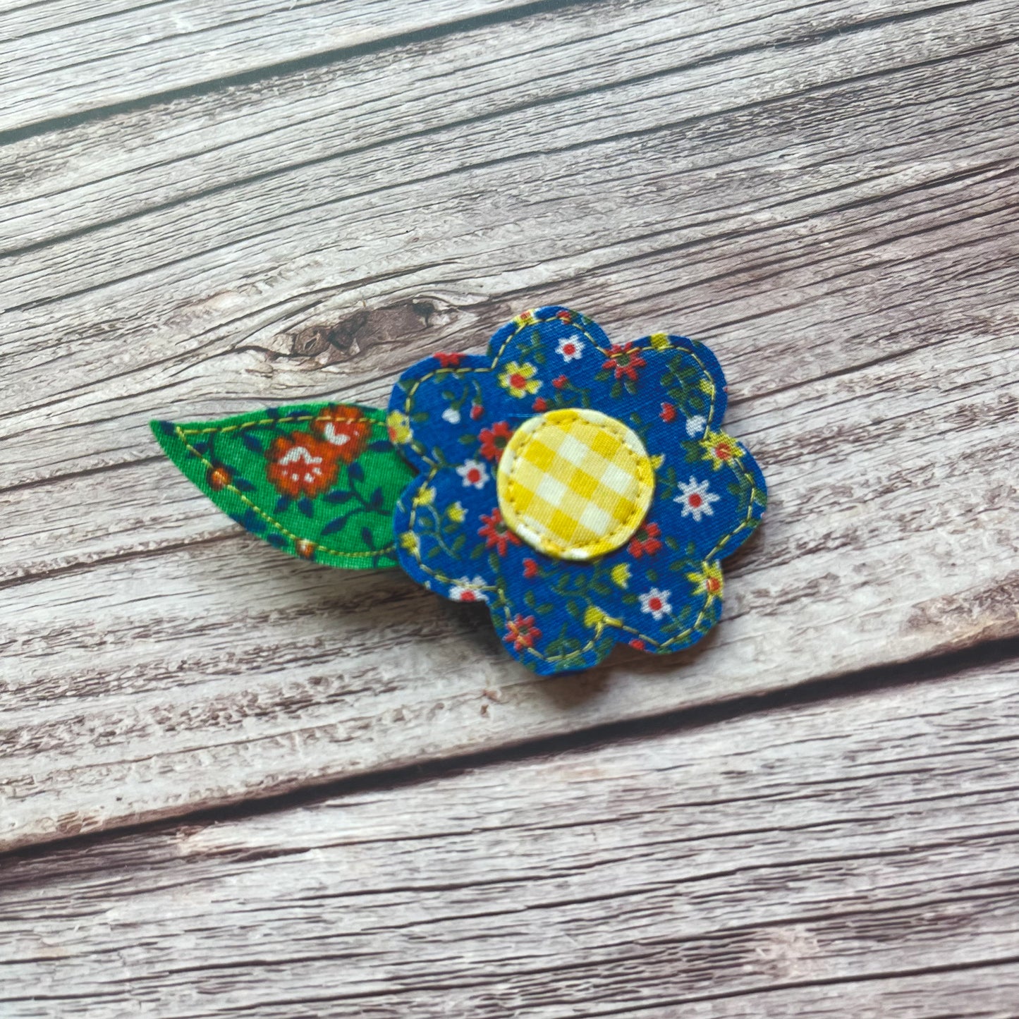Patchwork Flower Power Handmade Hair Clip