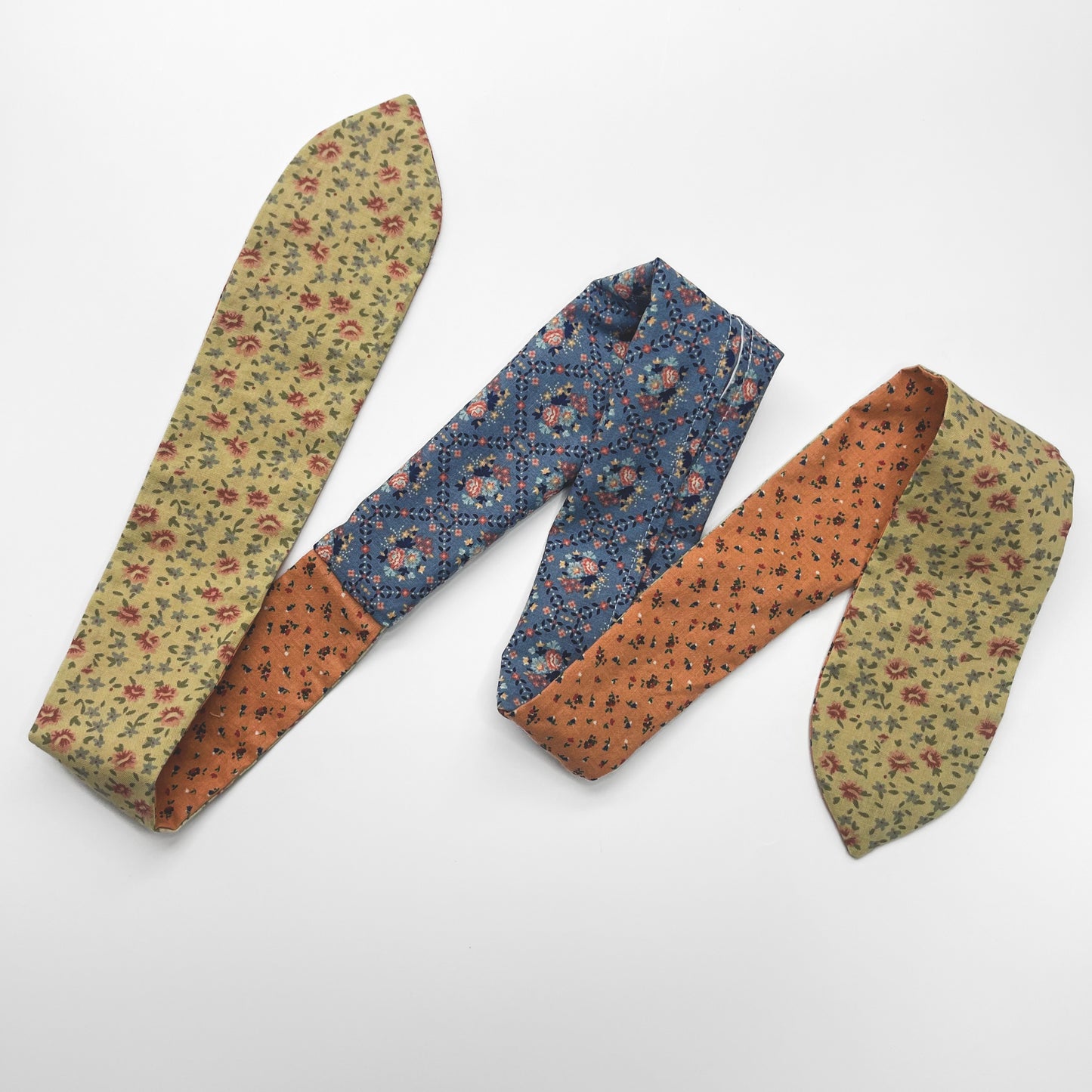 Retro Scarf - Blue, Pink and Cream Florals