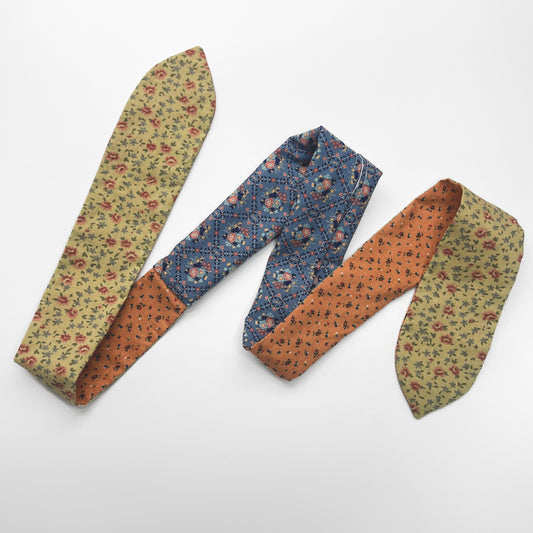 Retro Scarf - Blue, Pink and Cream Florals