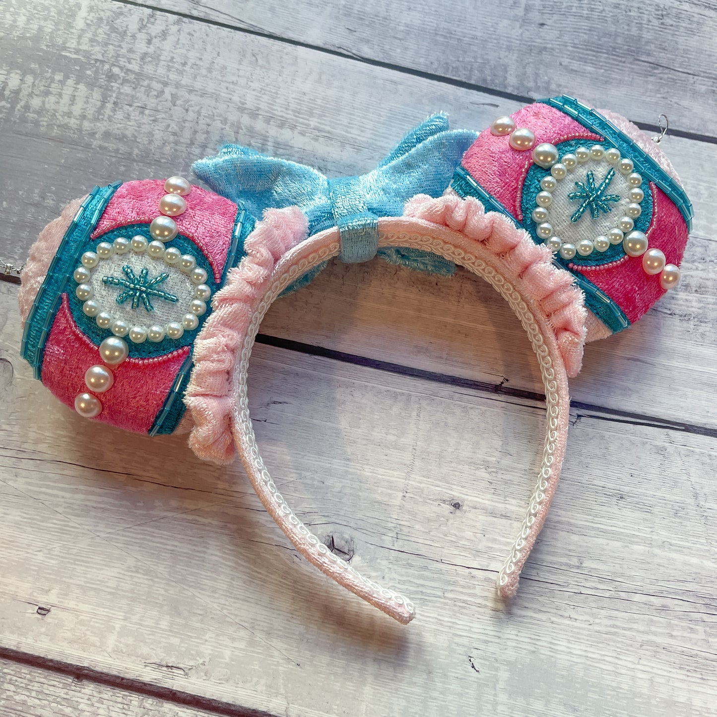 Hand Beaded Pastel Ornament Mouse Ear Headband