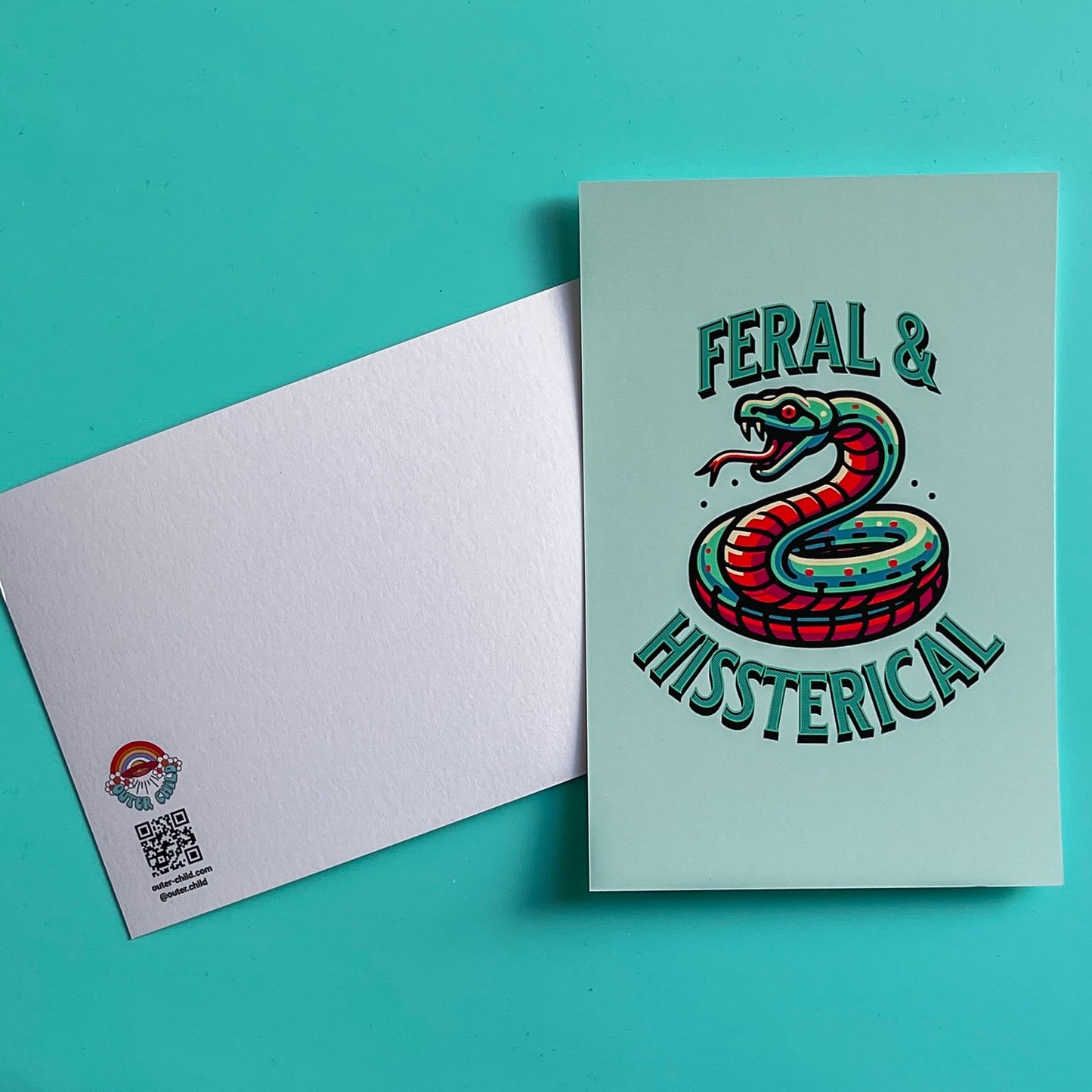 Feral & HISSterical Snake Postcard