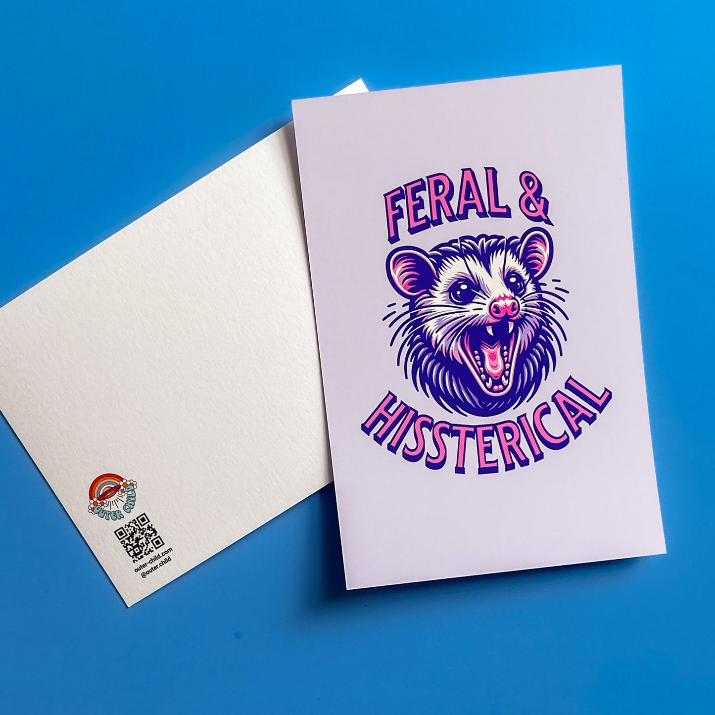 Feral & HISSterical Possum Postcard