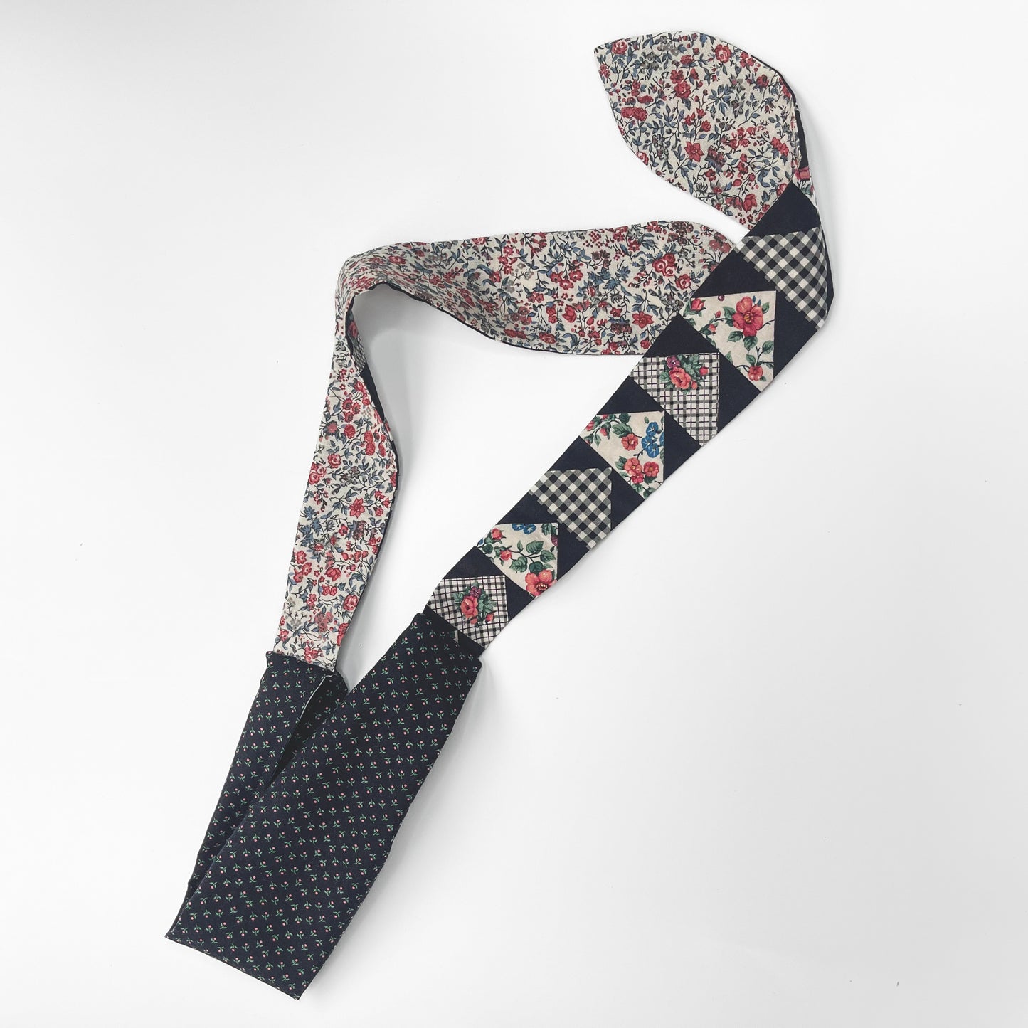 Retro Scarf - Black, White and Pink Floral