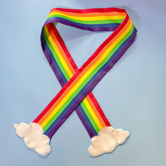 PRE-ORDER Bright Rainbow Silk Cotton Scarf