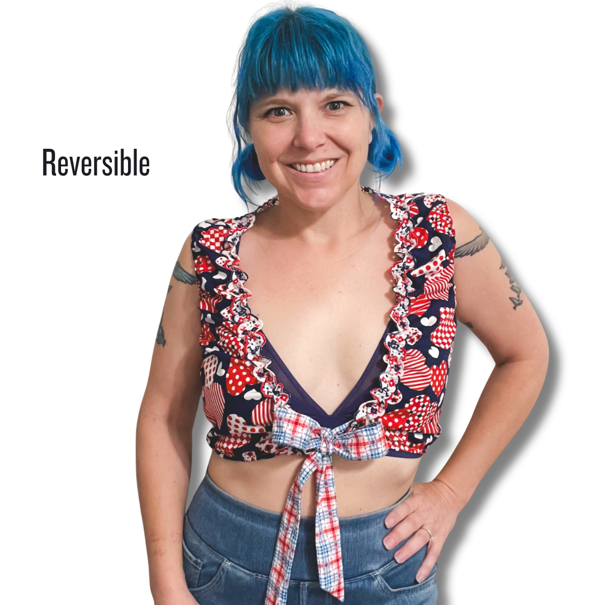 60s Summer Reversible Tie Tank - Size M