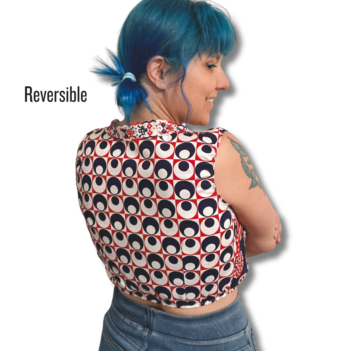 60s Summer Reversible Tie Tank - Size M