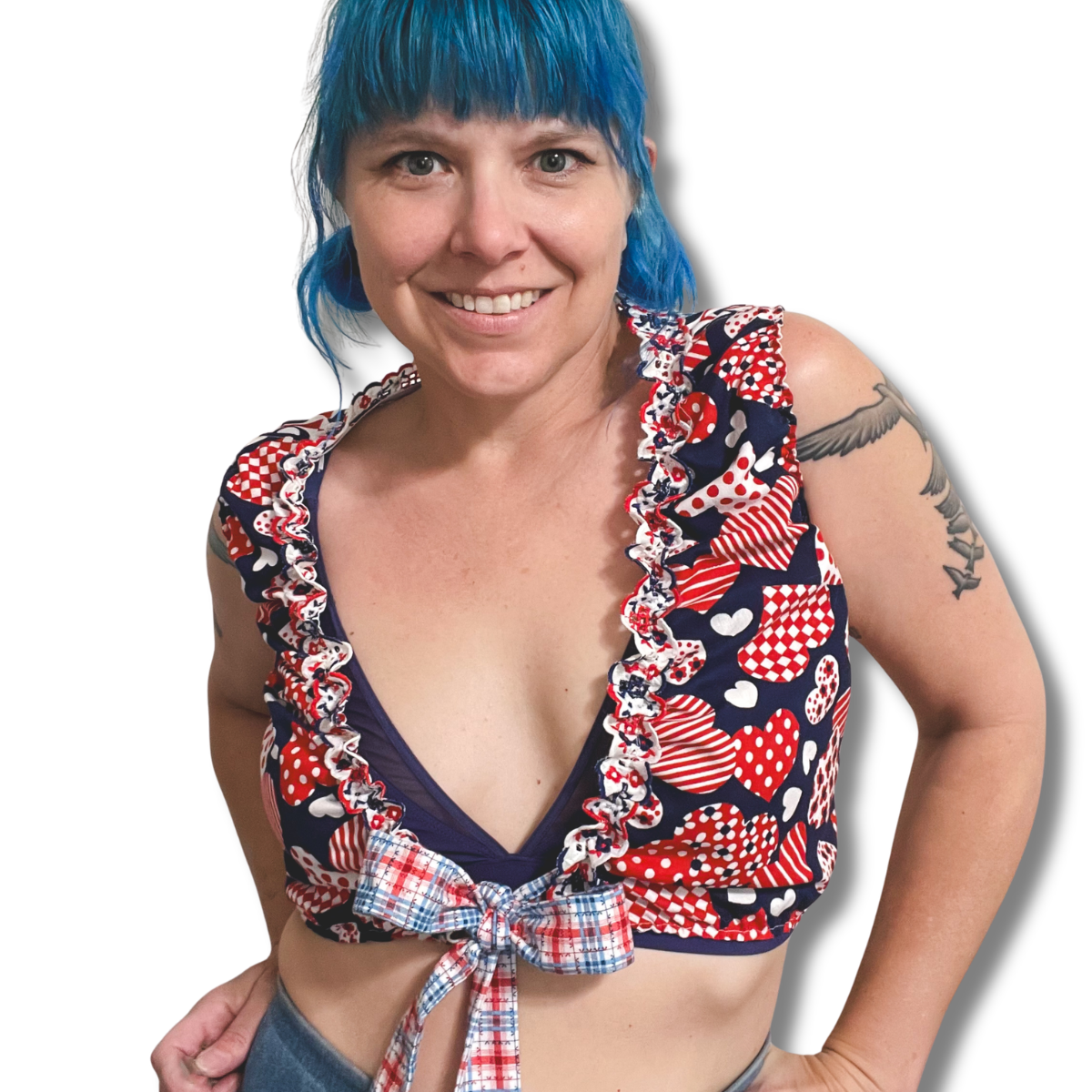 60s Summer Reversible Tie Tank - Size M