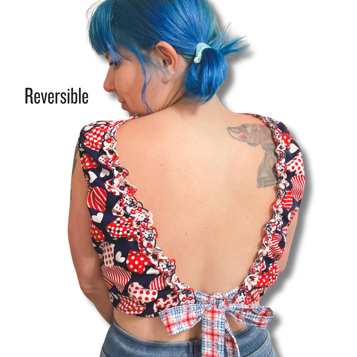 60s Summer Reversible Tie Tank - Size M