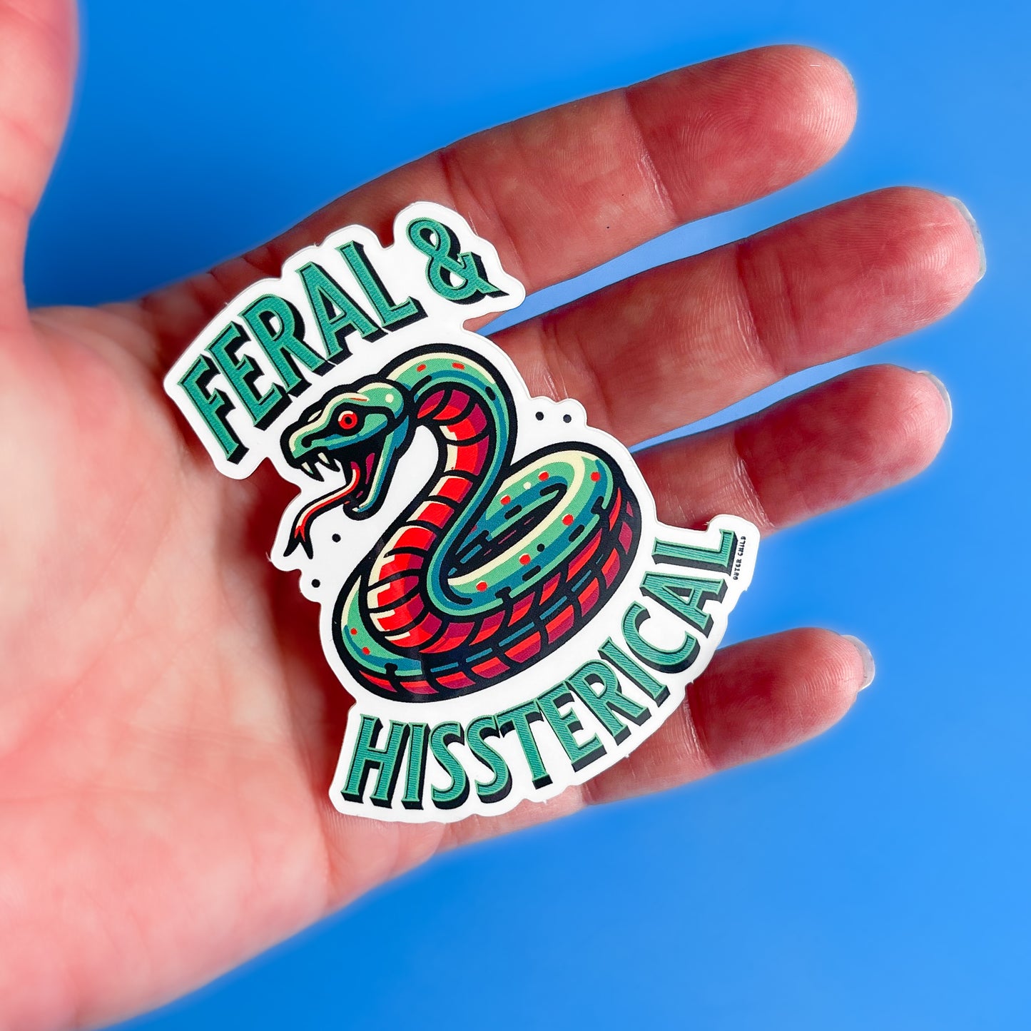 Feral and HISSterical Snake Sticker