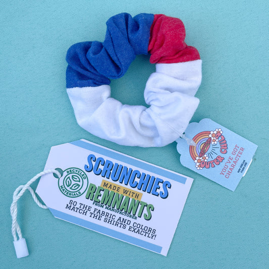 Royal Blue & Red & White Scrunchie