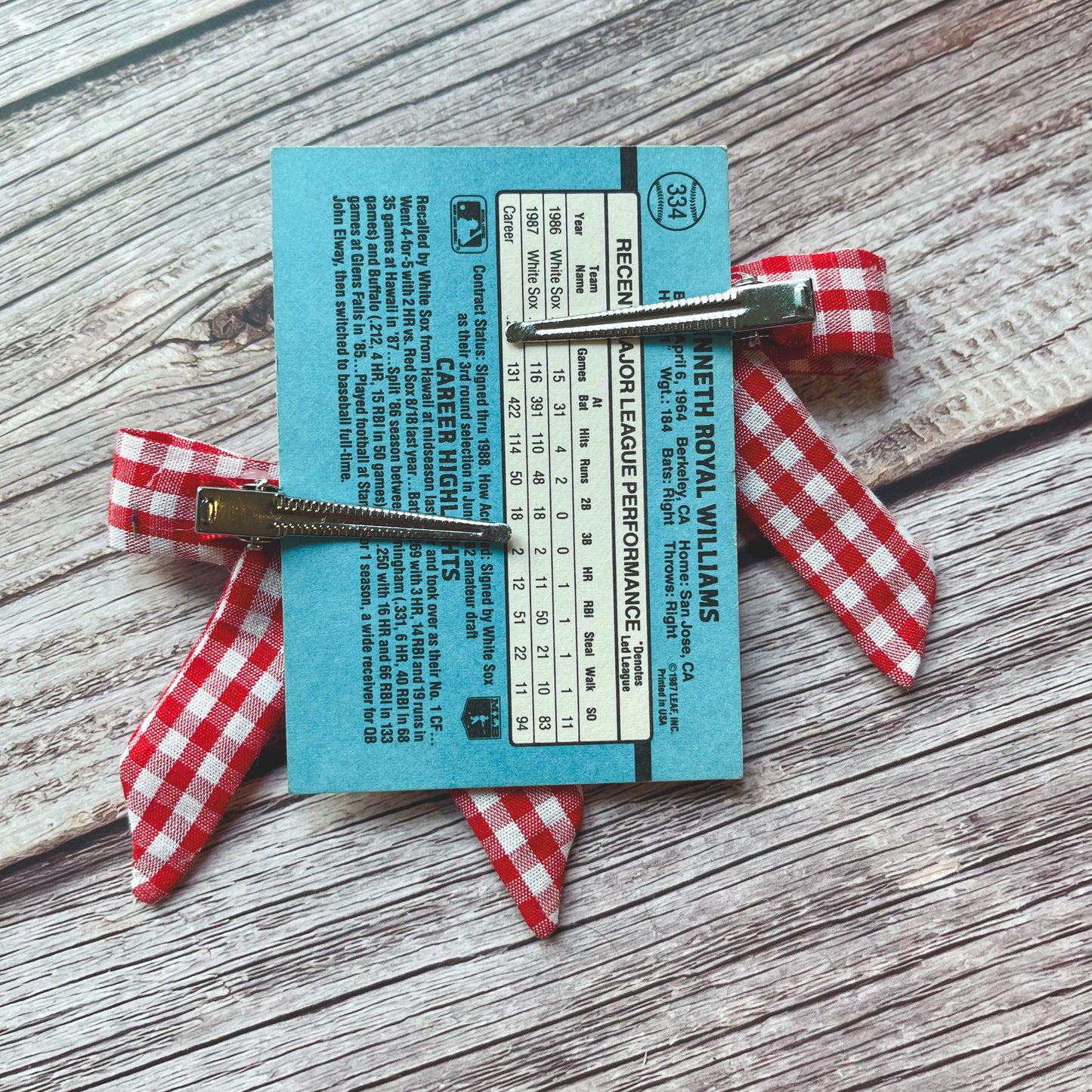 Red Gingham Vintage Fabric Handmade Hair Bows