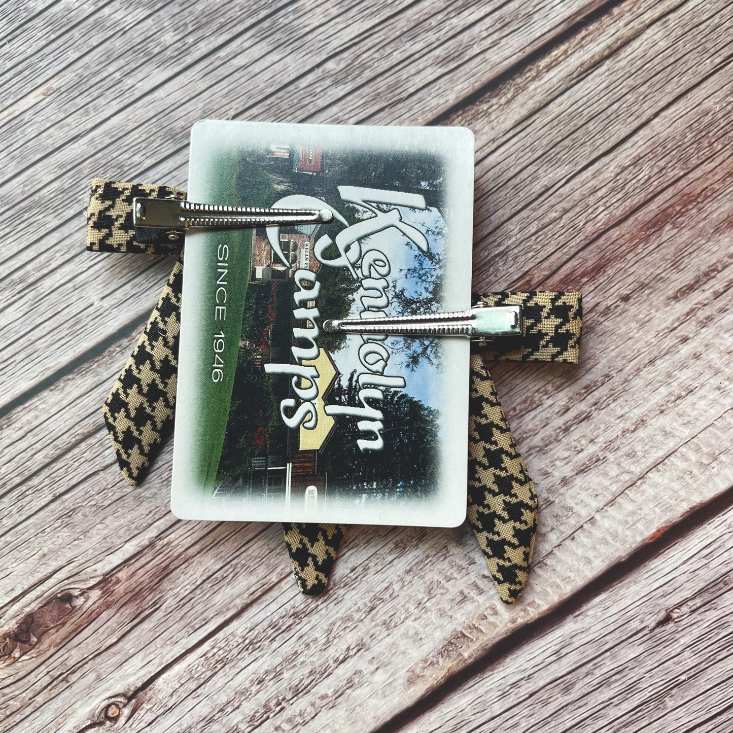 Houndstooth Vintage Fabric Handmade Hair Bows