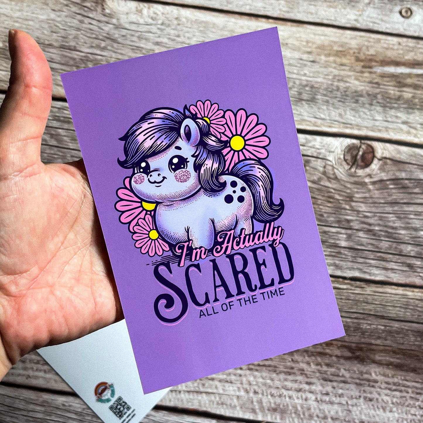 Scaredy Pony Postcard