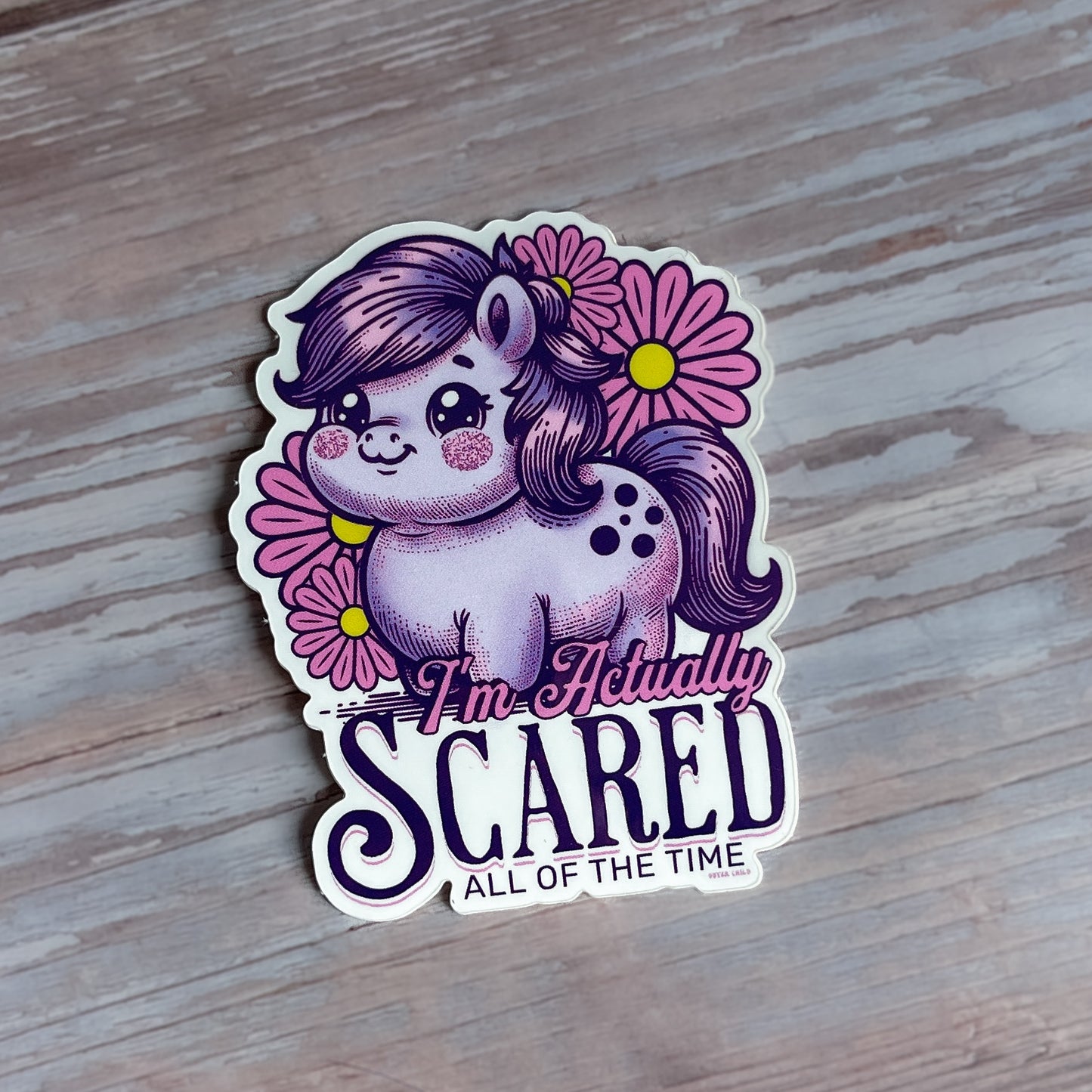 Scaredy Pony Sticker