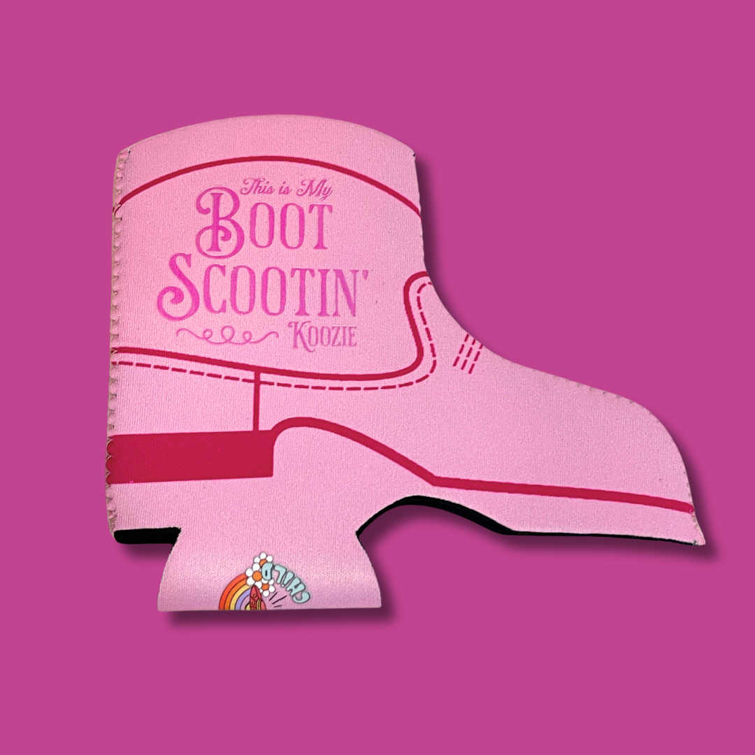 Boot Scootin' Koozie Cowgirl Boot Can Cooler Drink Sleeve