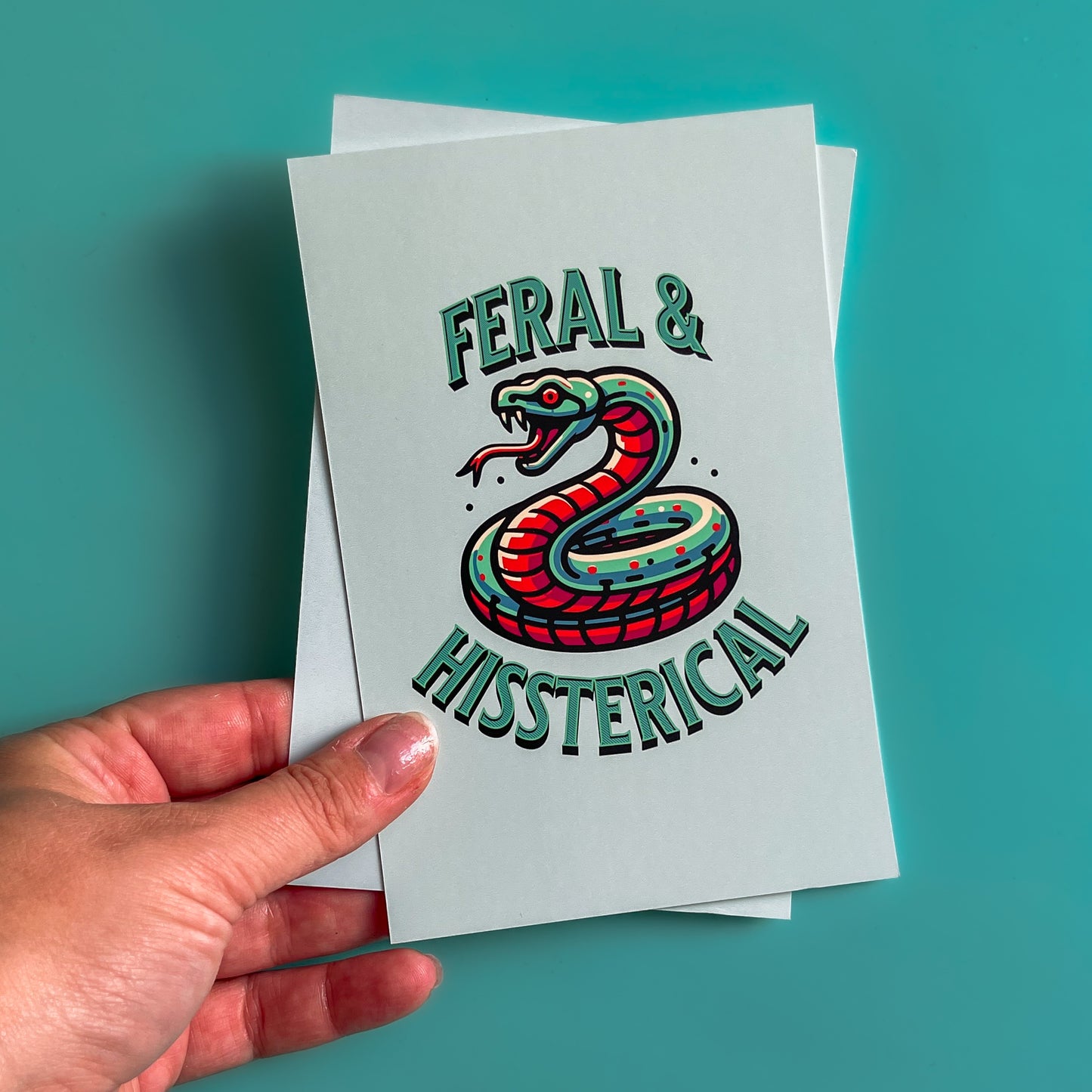 Feral & HISSterical Snake Postcard