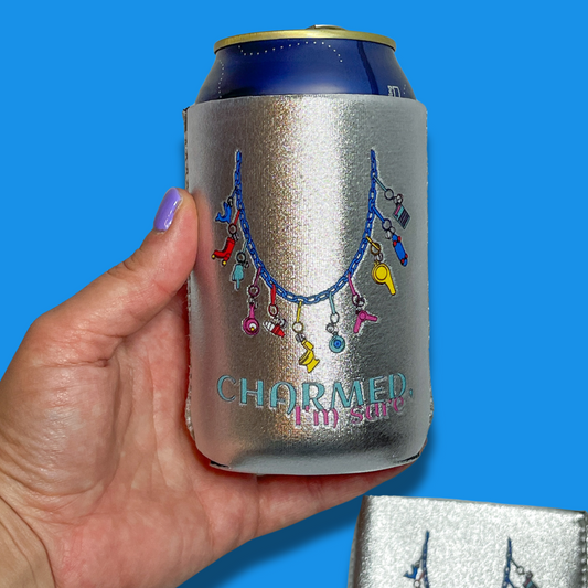 Charmed, I'm Sure - Metallic Silver - Can Cooler Drink Sleeve