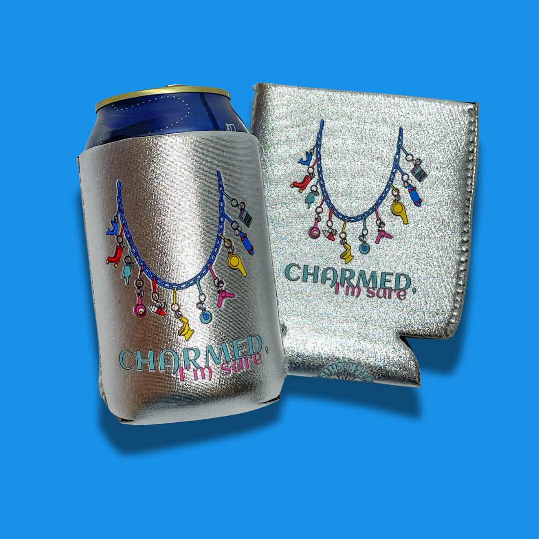 Charmed, I'm Sure - Metallic Silver - Can Cooler Drink Sleeve