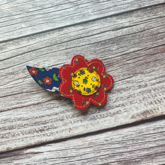 Patchwork Flower Power Handmade Hair Clip