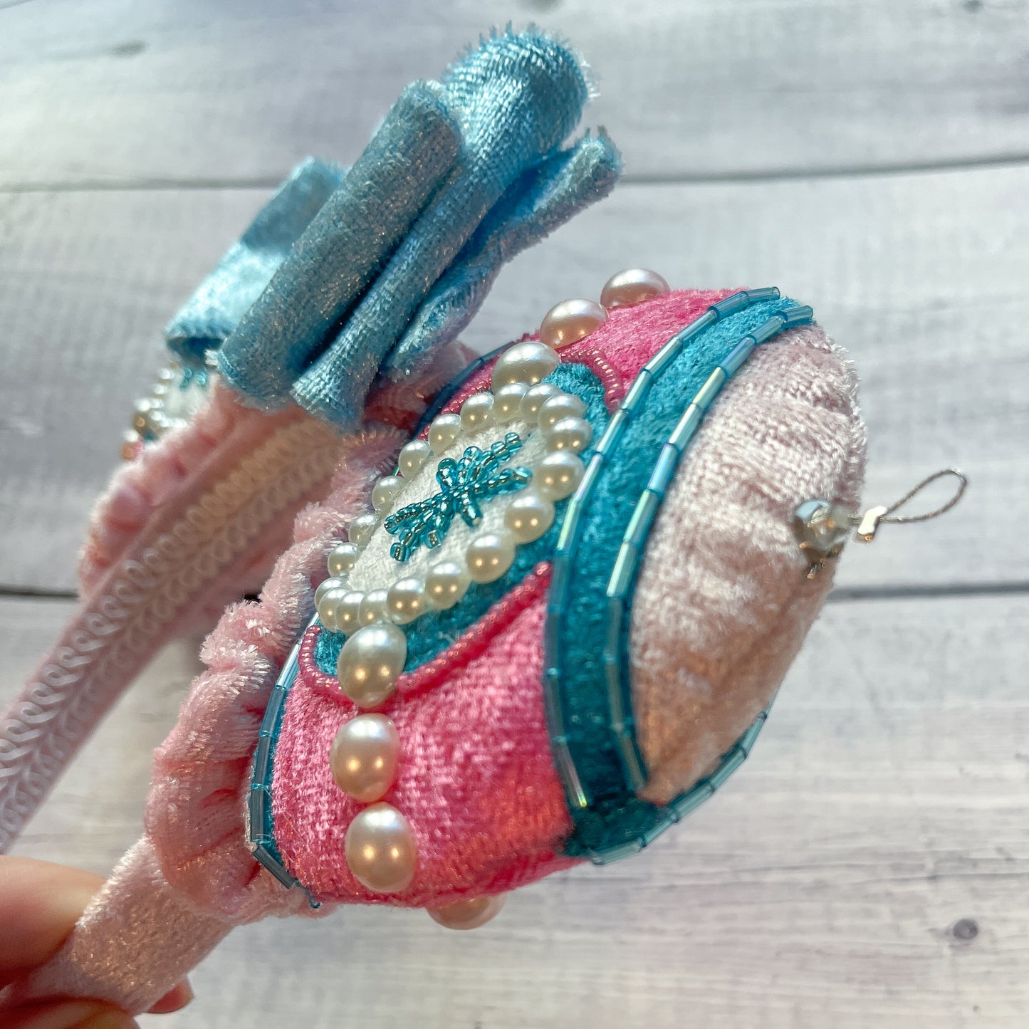 Hand Beaded Pastel Ornament Mouse Ear Headband