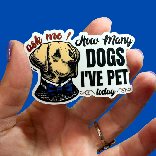 How Many Dogs I've Pet Sticker - Lab Version