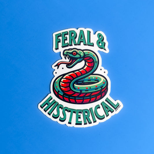 Feral and HISSterical Snake Sticker