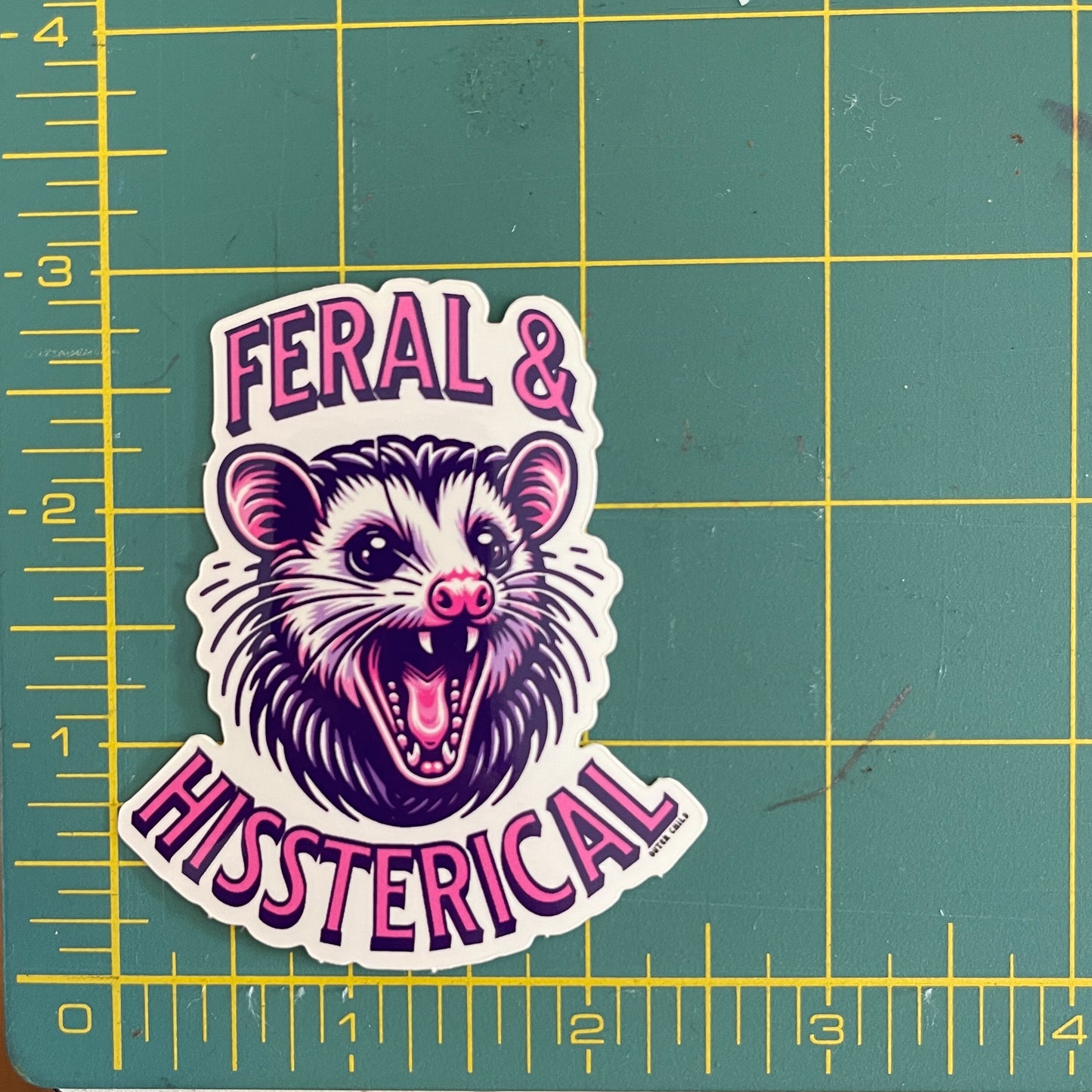 Feral and HISSterical Possum Sticker