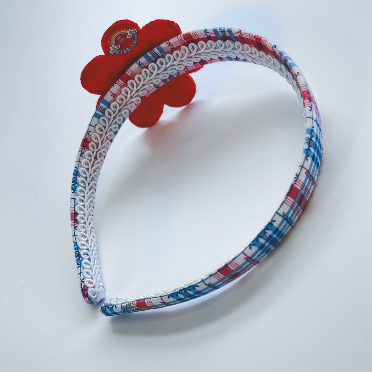 Retro Flower Headband - Red, White, and Blue
