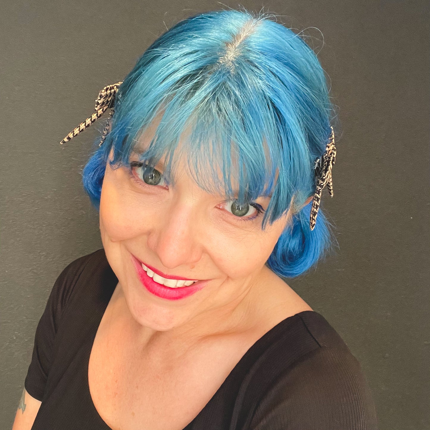 Houndstooth Vintage Fabric Handmade Hair Bows