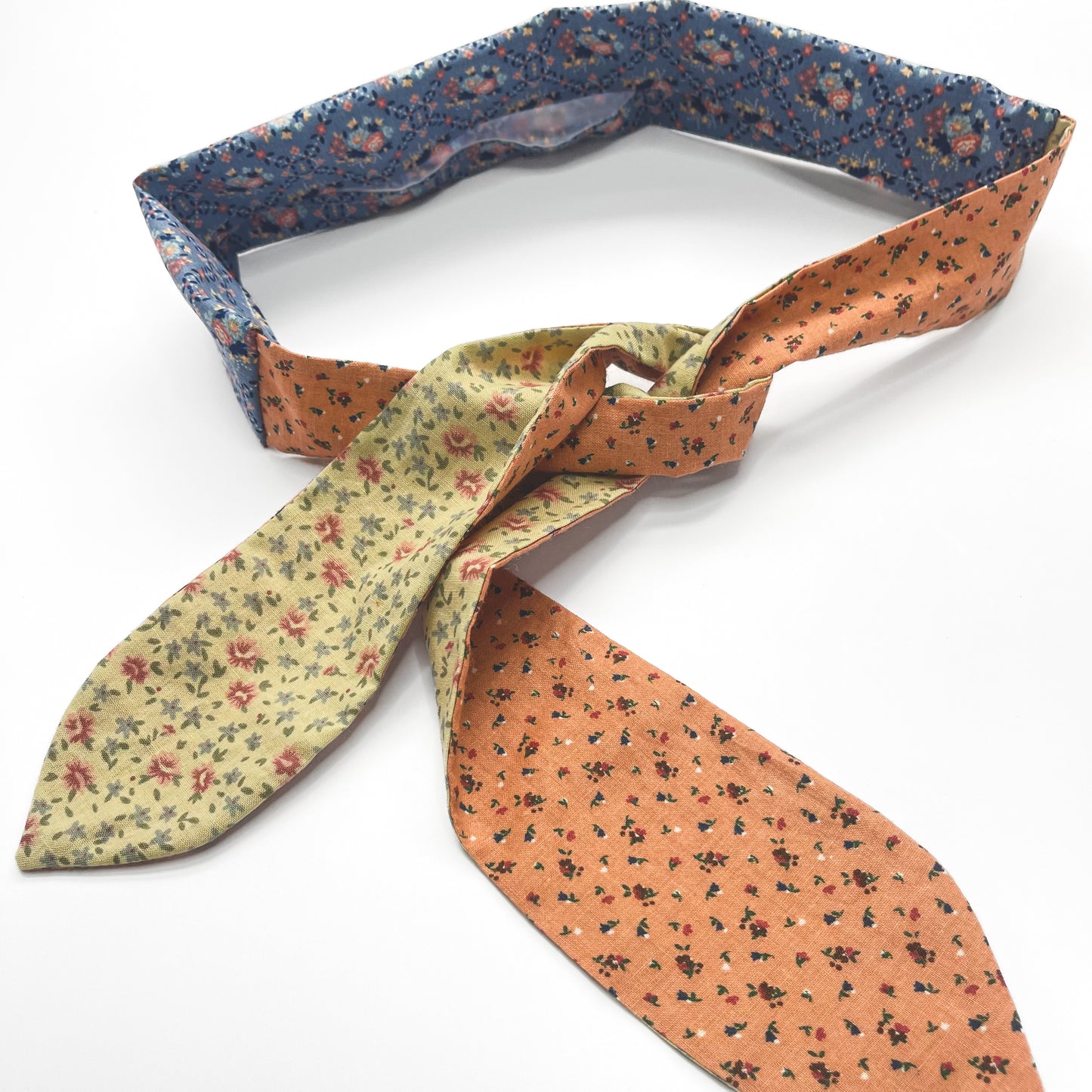 Retro Scarf - Blue, Pink and Cream Florals
