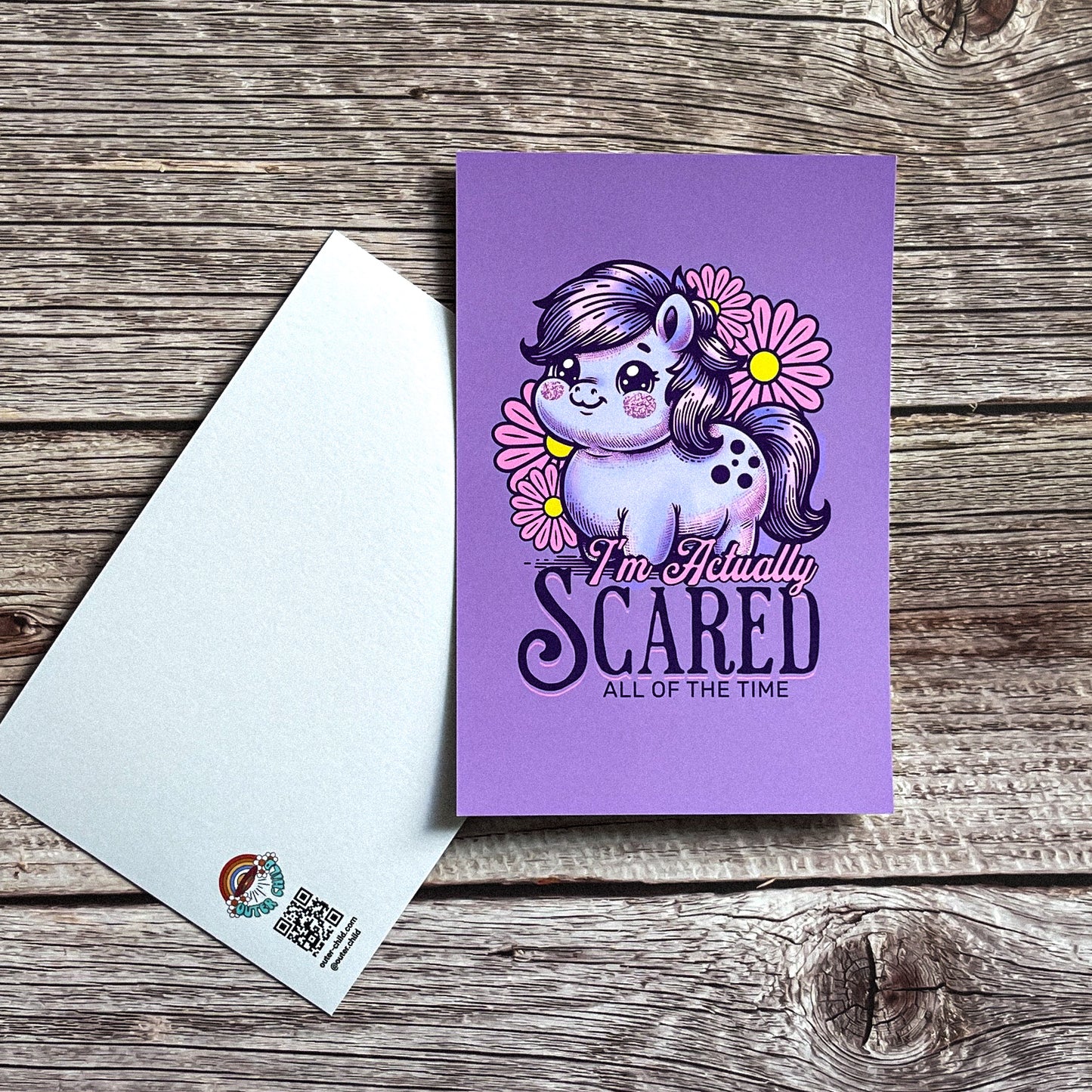 Scaredy Pony Postcard