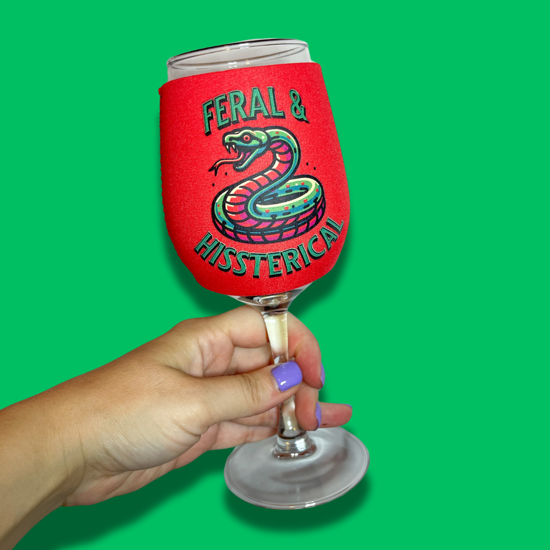 Feral & Hissterical Snake Wine Glass Sleeve