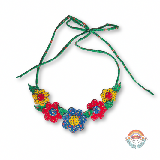 Patchwork Flower Power Necklace