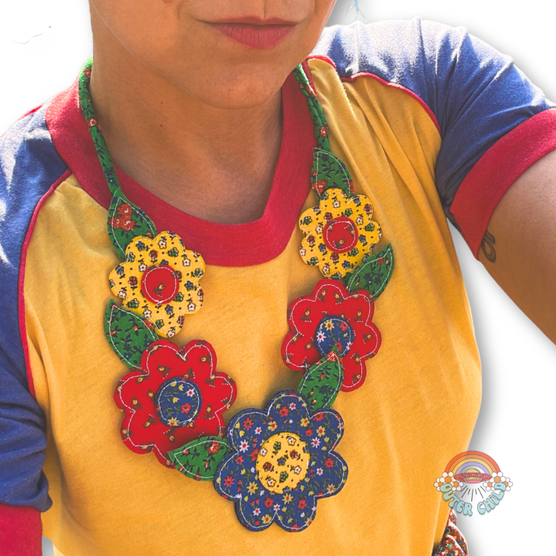 Patchwork Flower Power Necklace