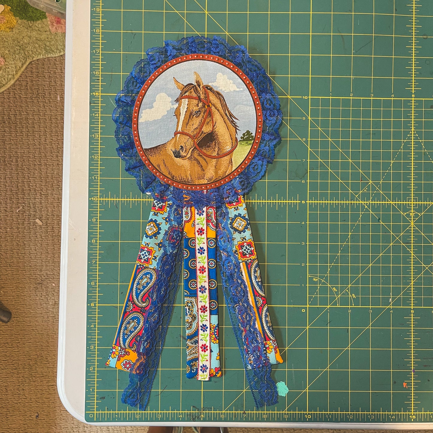Horse Girl Award Ribbon Brooch