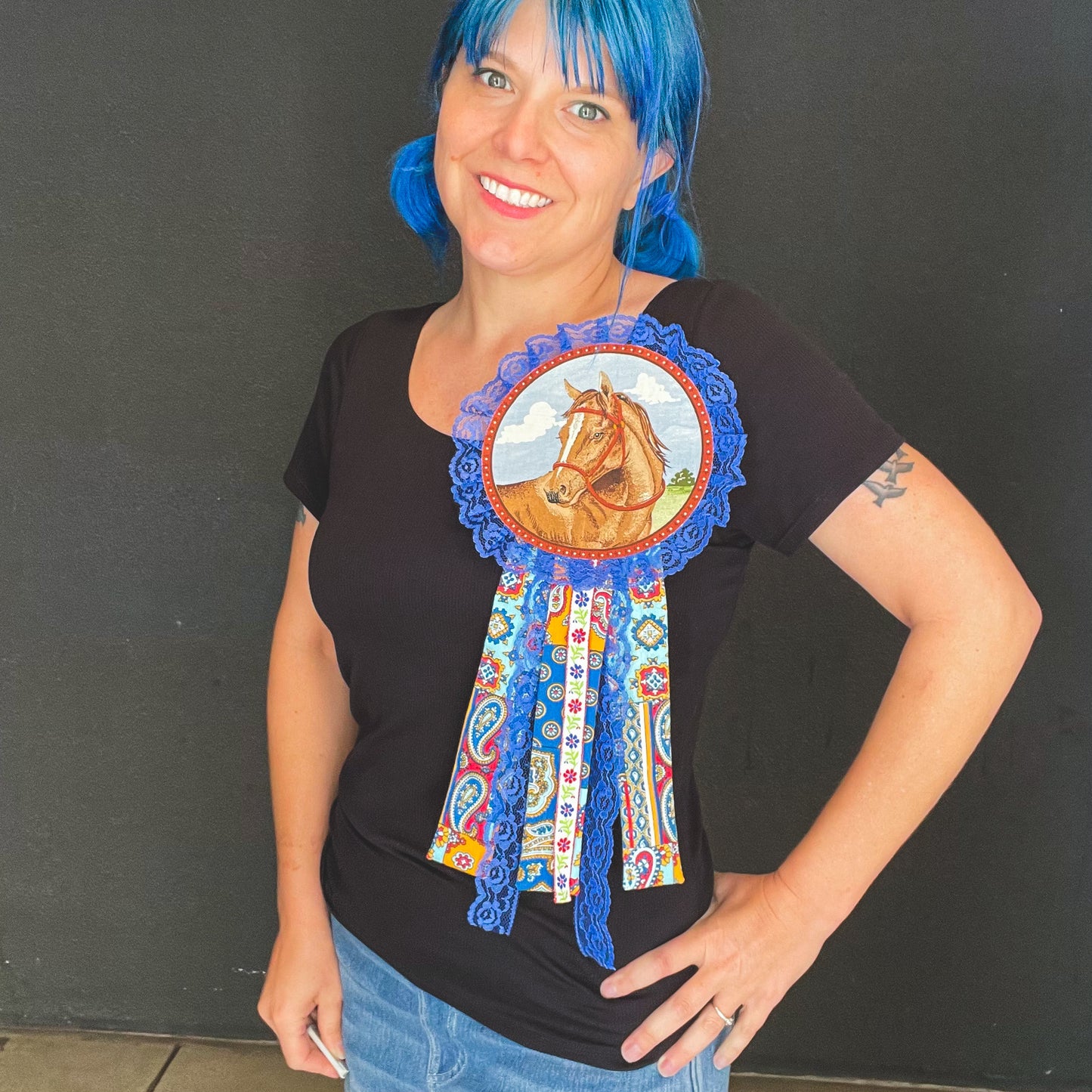Horse Girl Award Ribbon Brooch