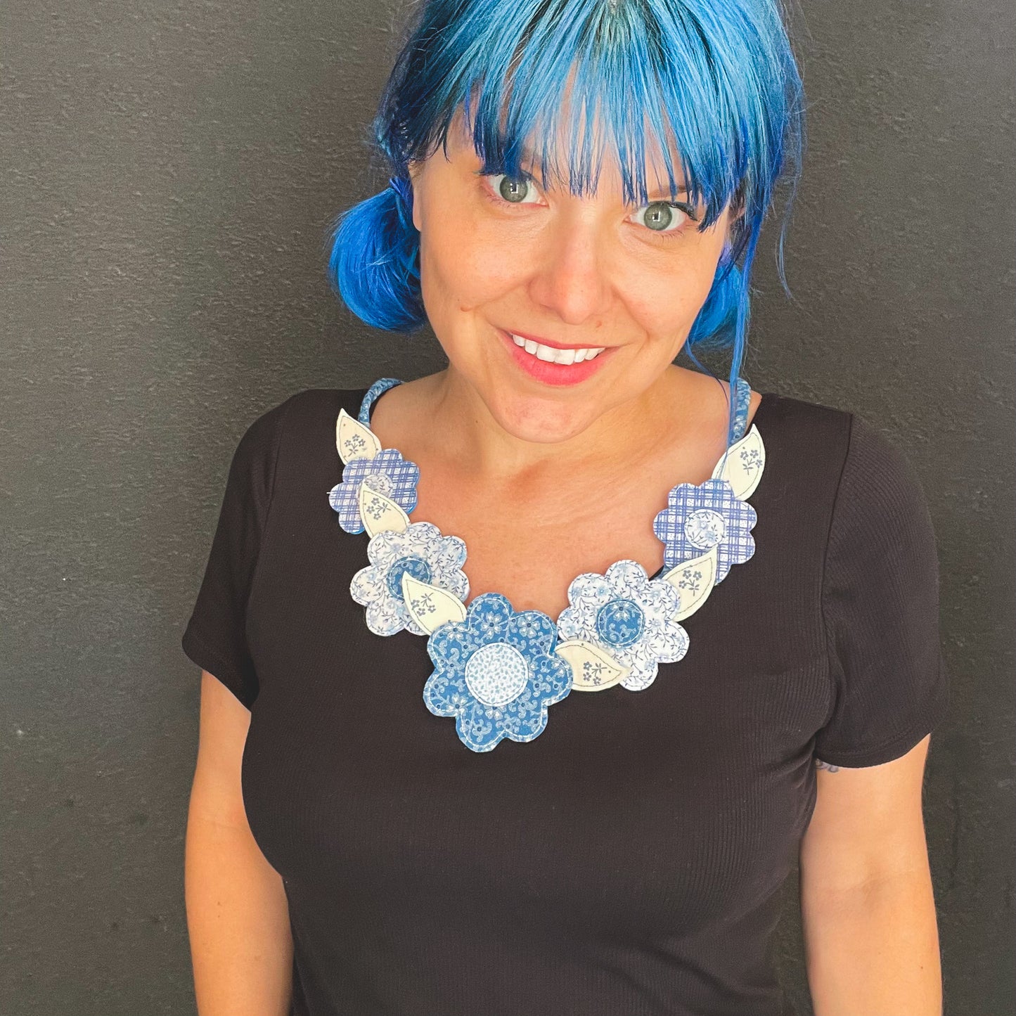Blue Hues Flower Power Necklace