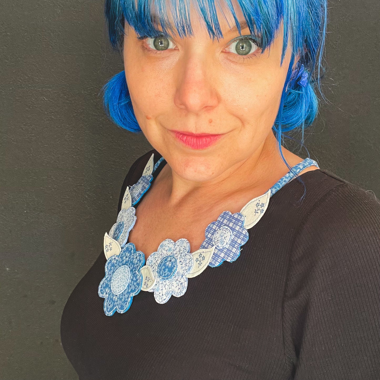 Blue Hues Flower Power Necklace