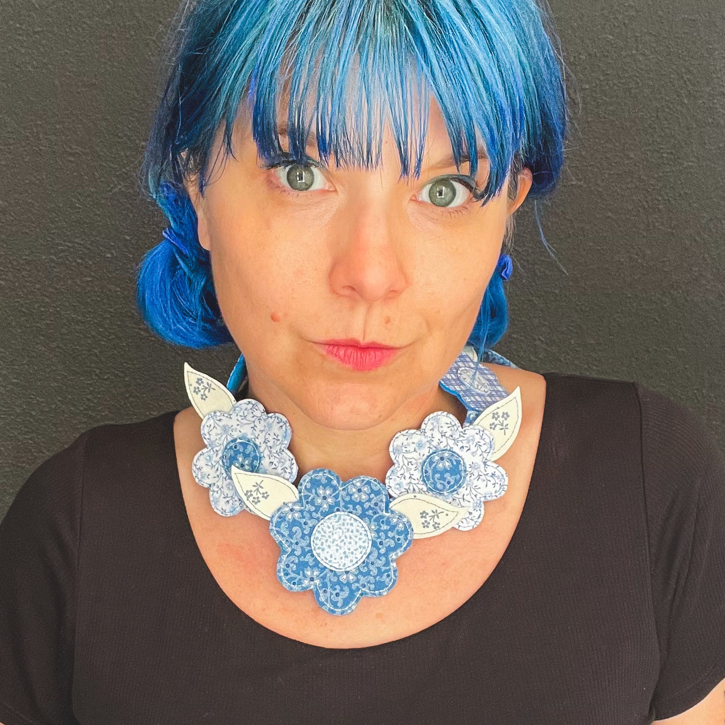 Blue Hues Flower Power Necklace