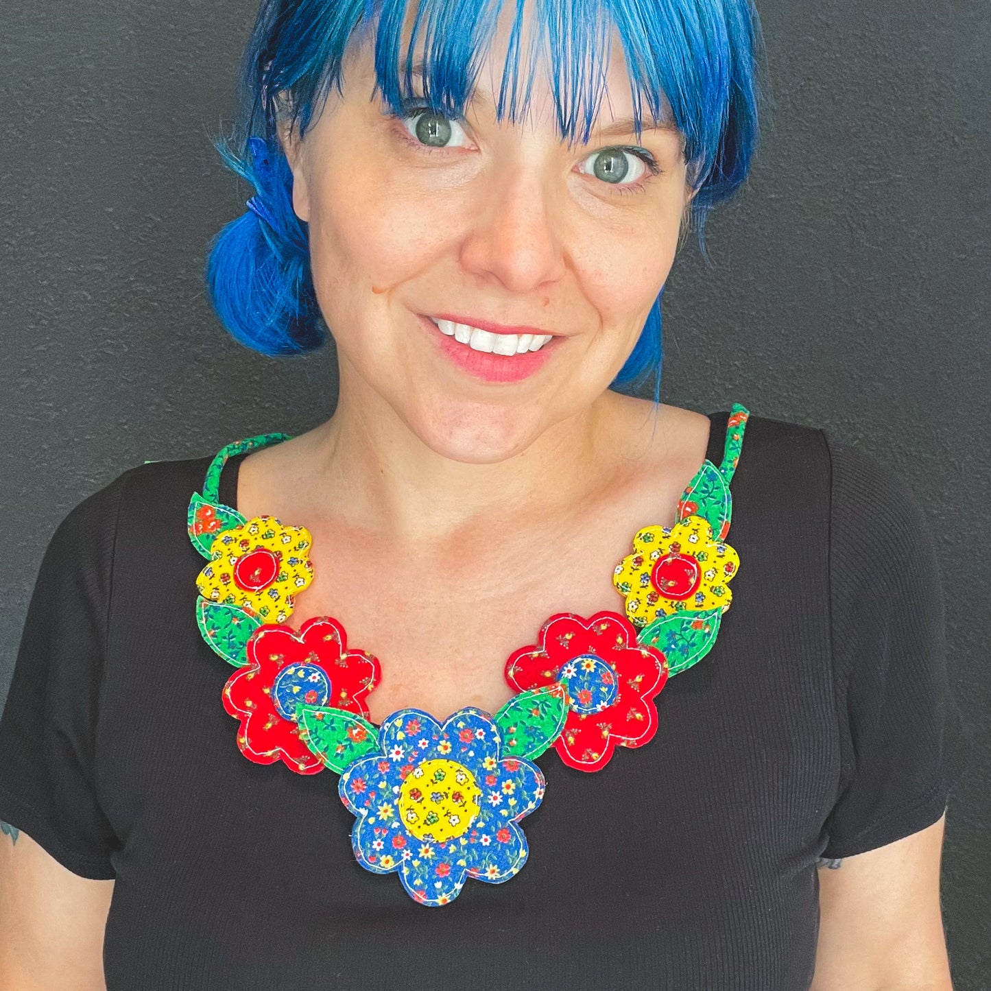 Patchwork Flower Power Necklace