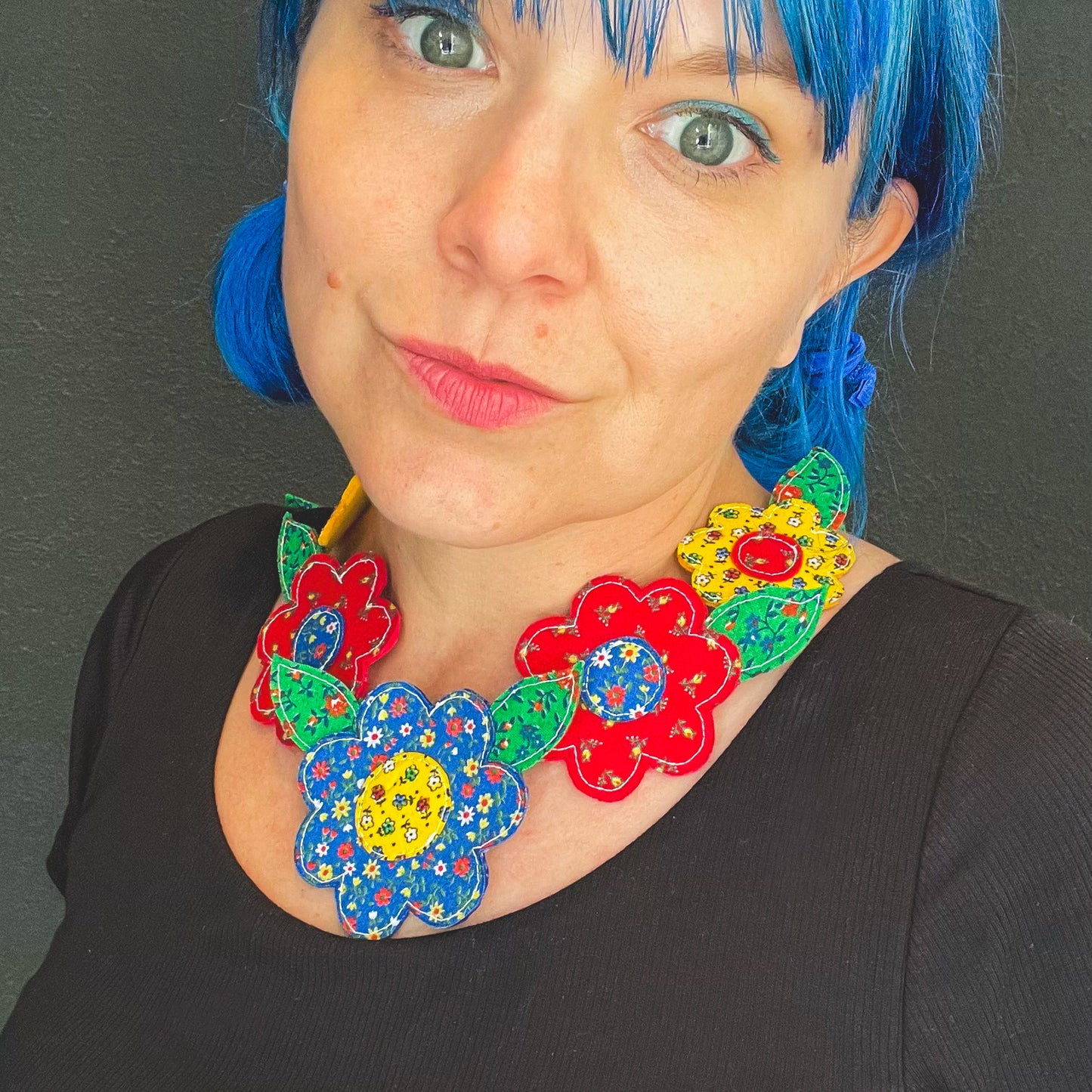 Patchwork Flower Power Necklace