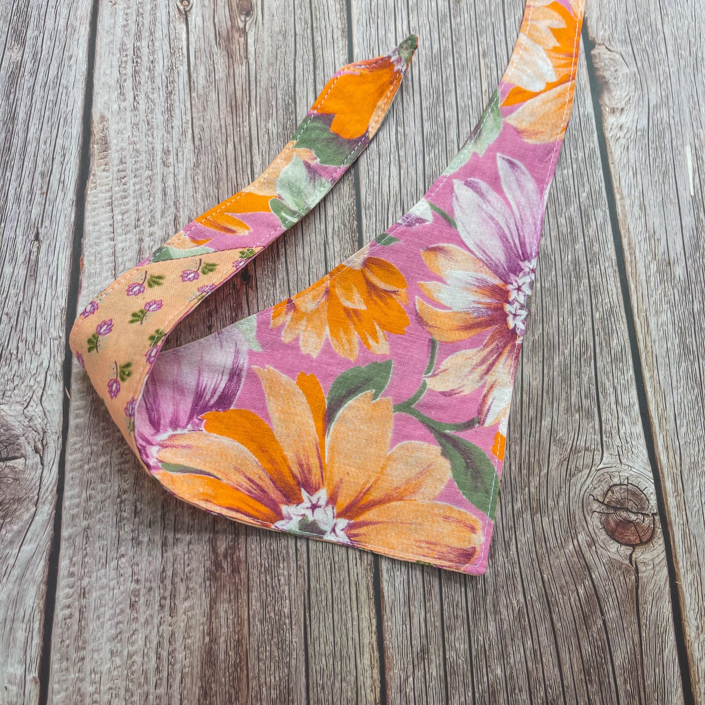 Small Bandana - Pink & Peach Florals