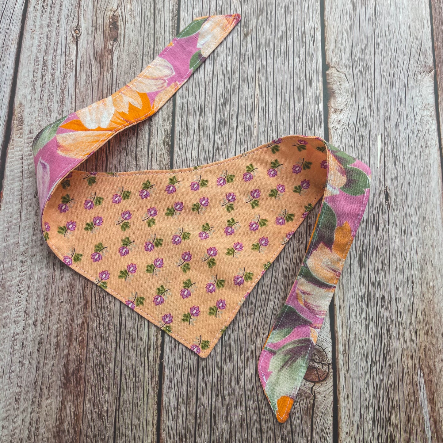 Small Bandana - Pink & Peach Florals