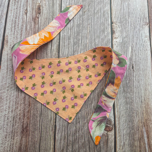 Small Bandana - Pink & Peach Florals