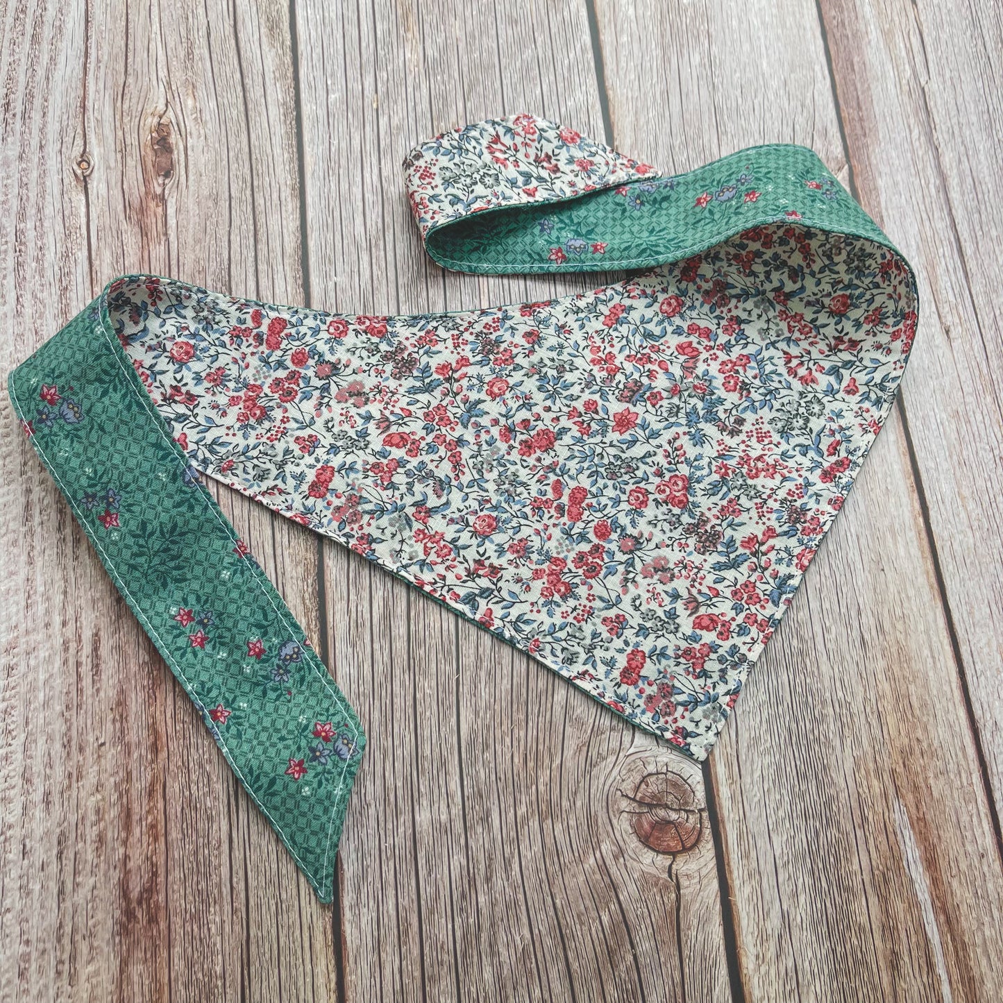 Medium Bandana - Teal, Pink & White Floral
