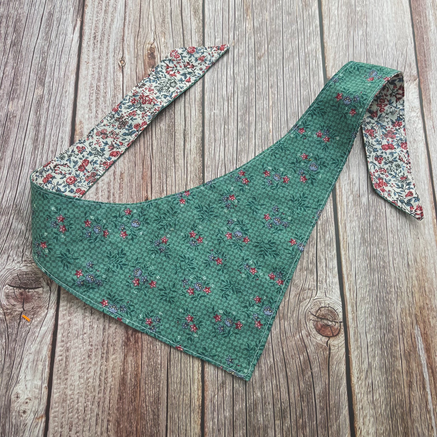 Medium Bandana - Teal, Pink & White Floral