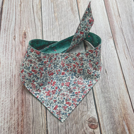 Medium Bandana - Teal, Pink & White Floral