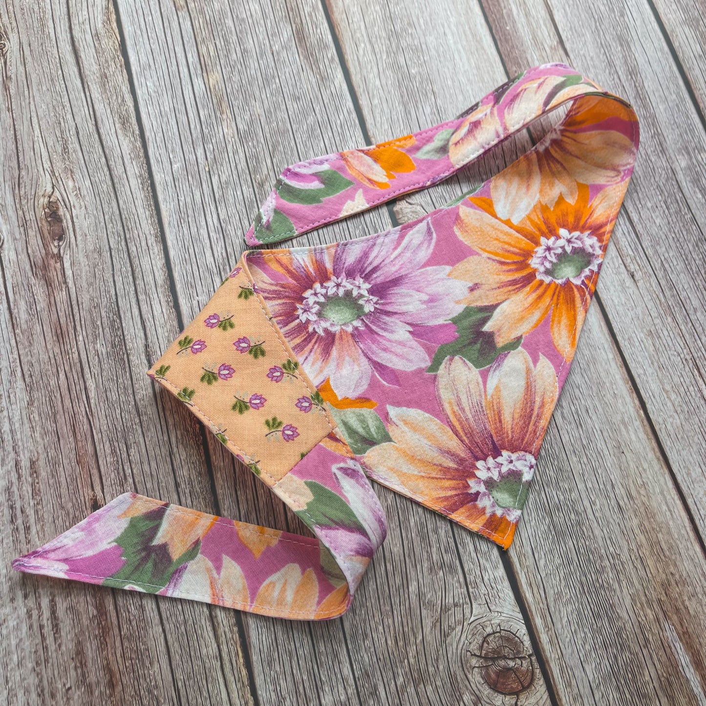 Medium Bandana - Pink & Peach Florals